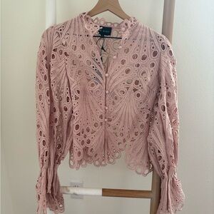 Sandro Pink Lace Women's Top